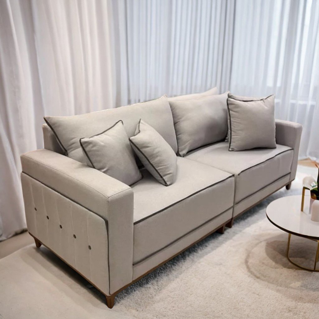 Sofá Living Montes Claros 3048 2,16 m Bege 2119 – LUFER ESTOFADOS