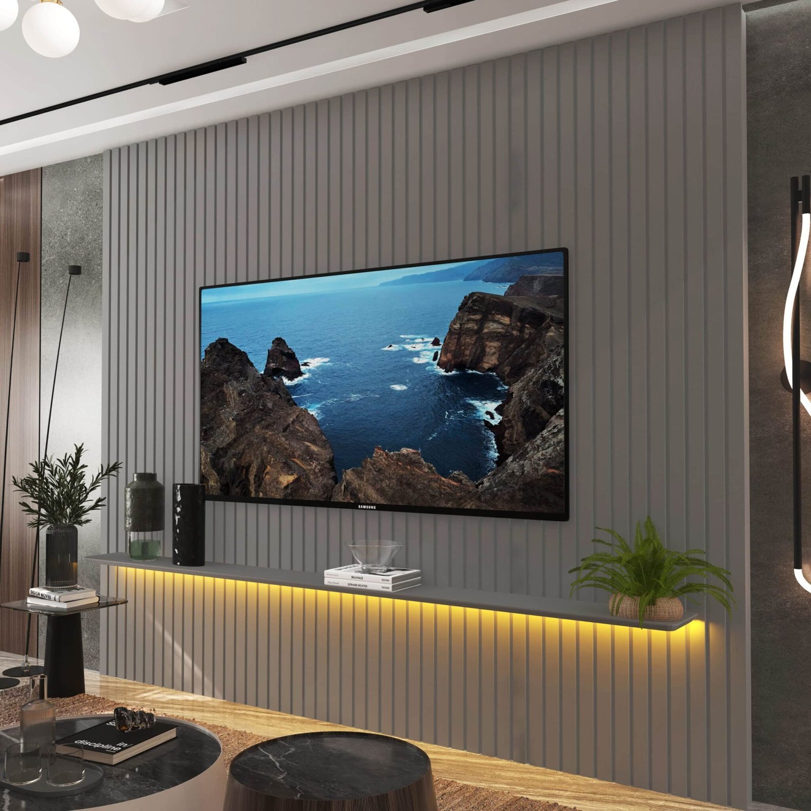 Painel Nobre Ripado 230 Cinza – GELIUS