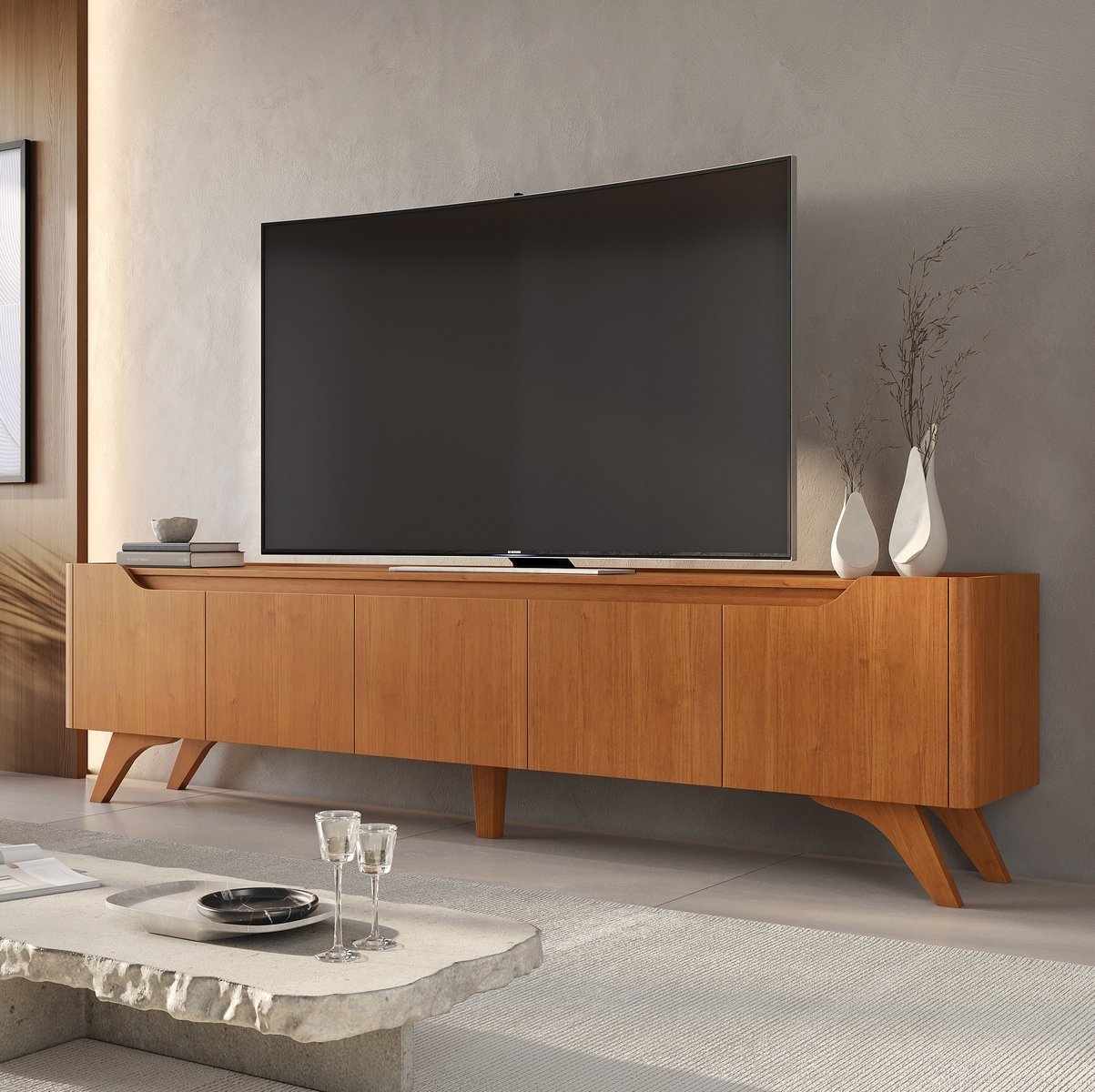 Rack até 75″ Atenas 220 Naturale – MAVAULAR