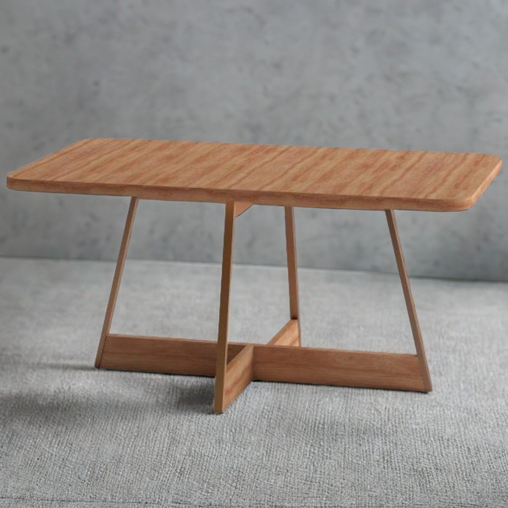 Mesa Átria 1592 Retangular 160 Rosê Cobre/Nogal Freijó – CARRARO MÓVEIS