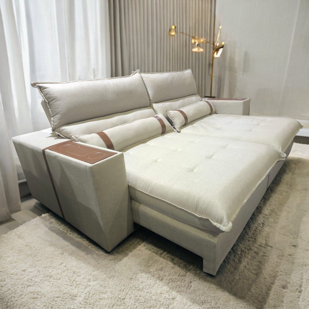 Sofá Retrátil e Reclinável Ravello 2,50 m Marfim 12 – INNOVE ESTOFADOS