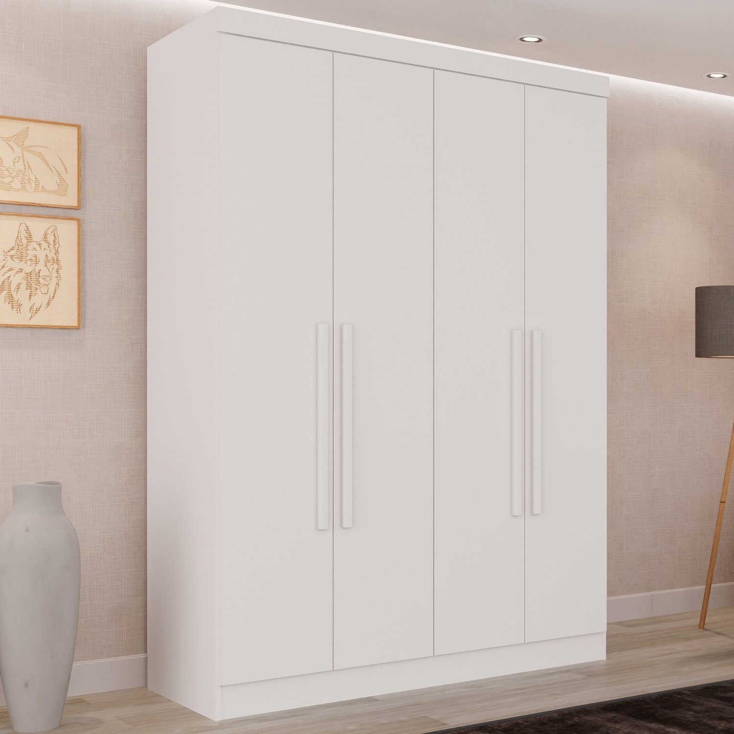 Guarda-Roupa 4 Portas Recife 1,21 m Branco – SALLÊTO