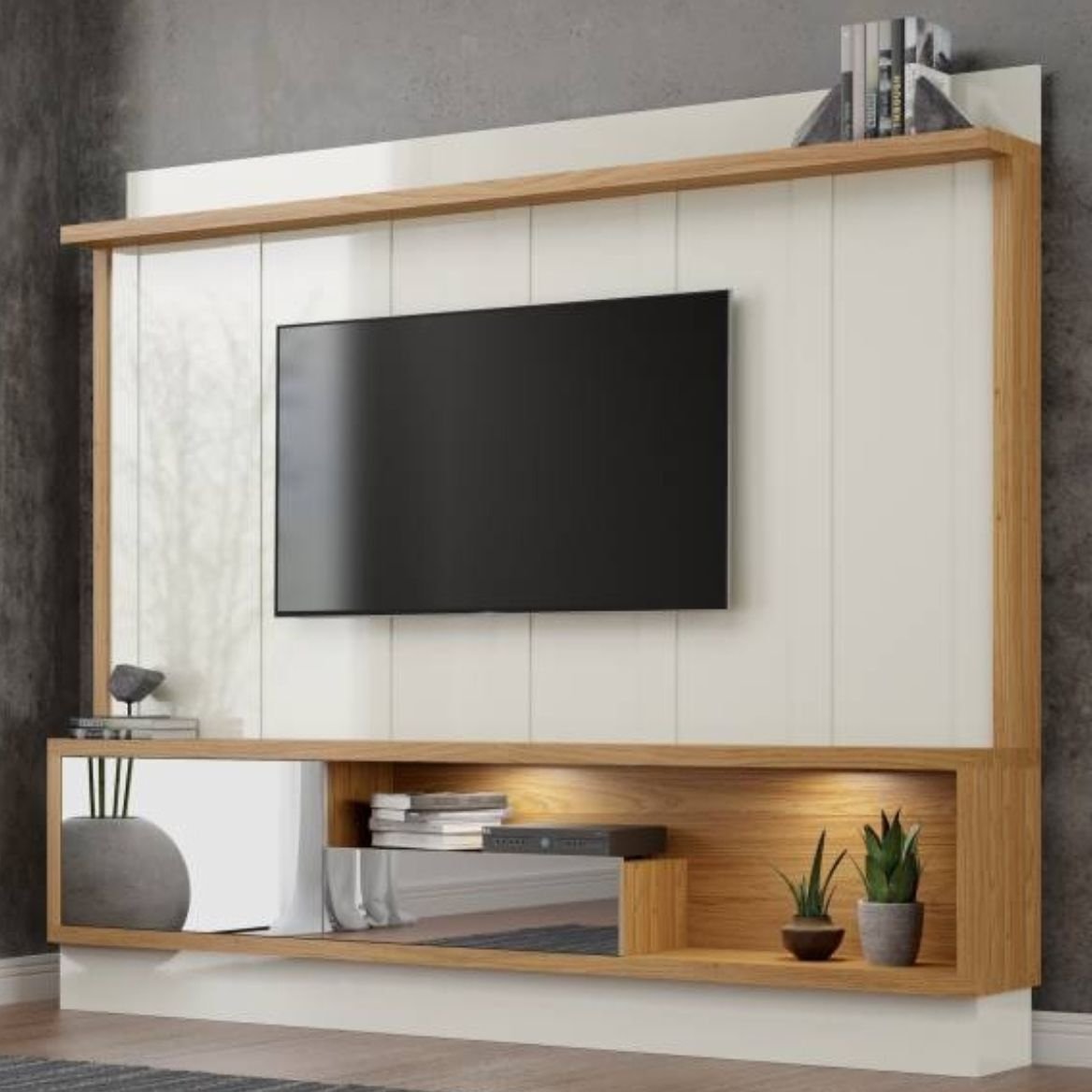 Home Vênus TB179E Off White/Freijó – DALLA COSTA