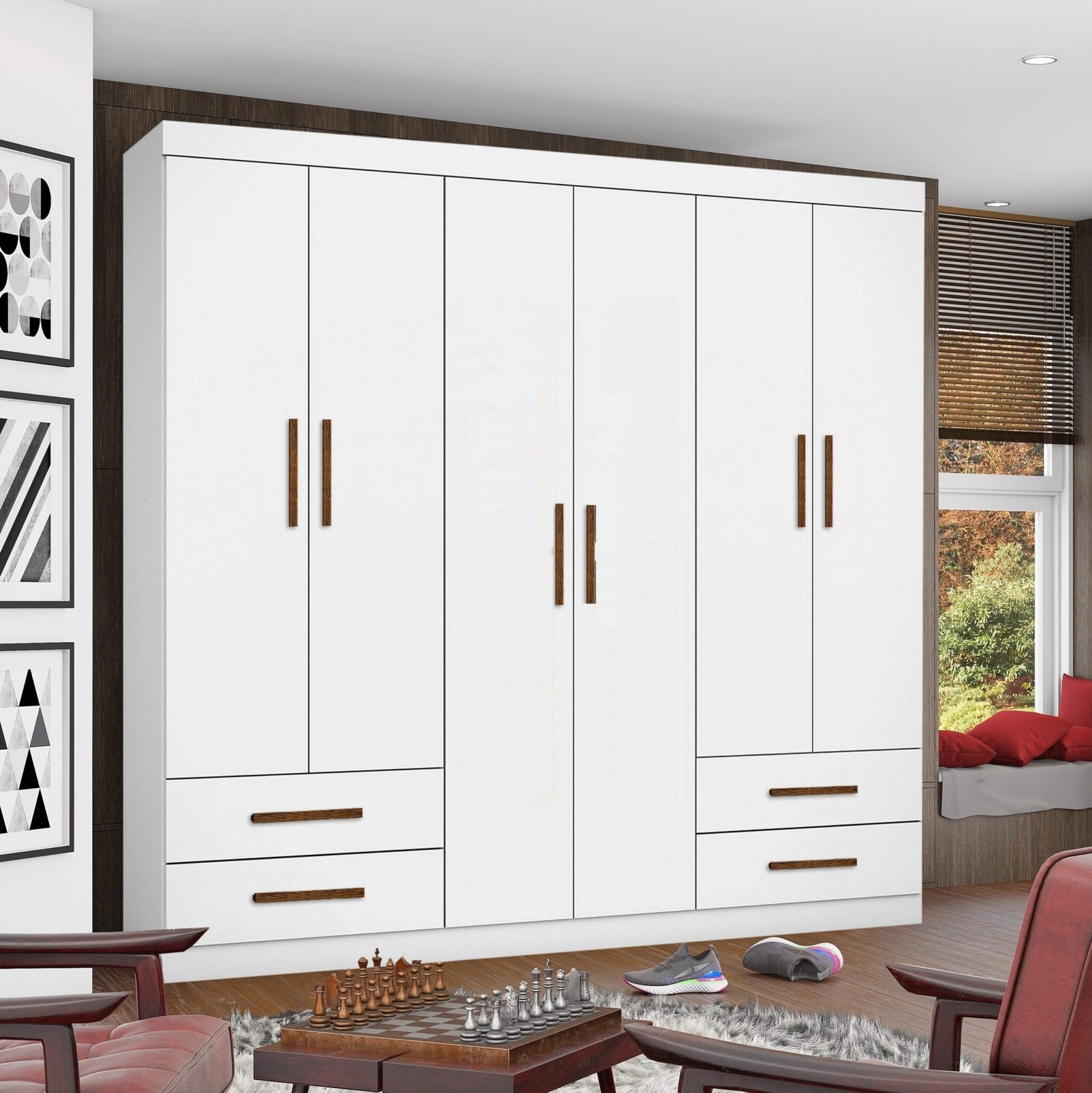 Guarda-Roupa 6 Portas Hércules Branco – CARIOCA MÓVEIS