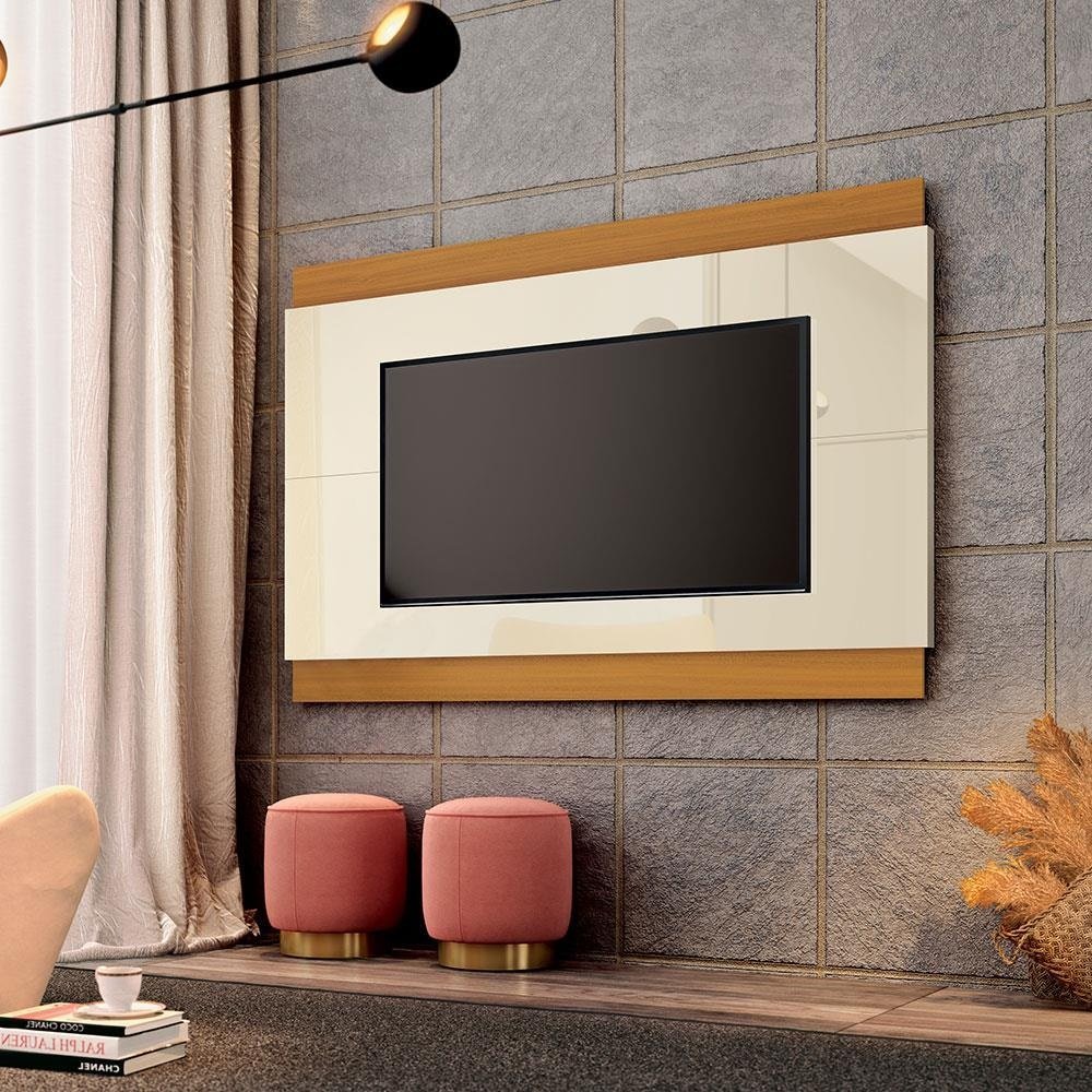 Painel Legacy 2.0 Off White/Cedro Natural – EDN MÓVEIS