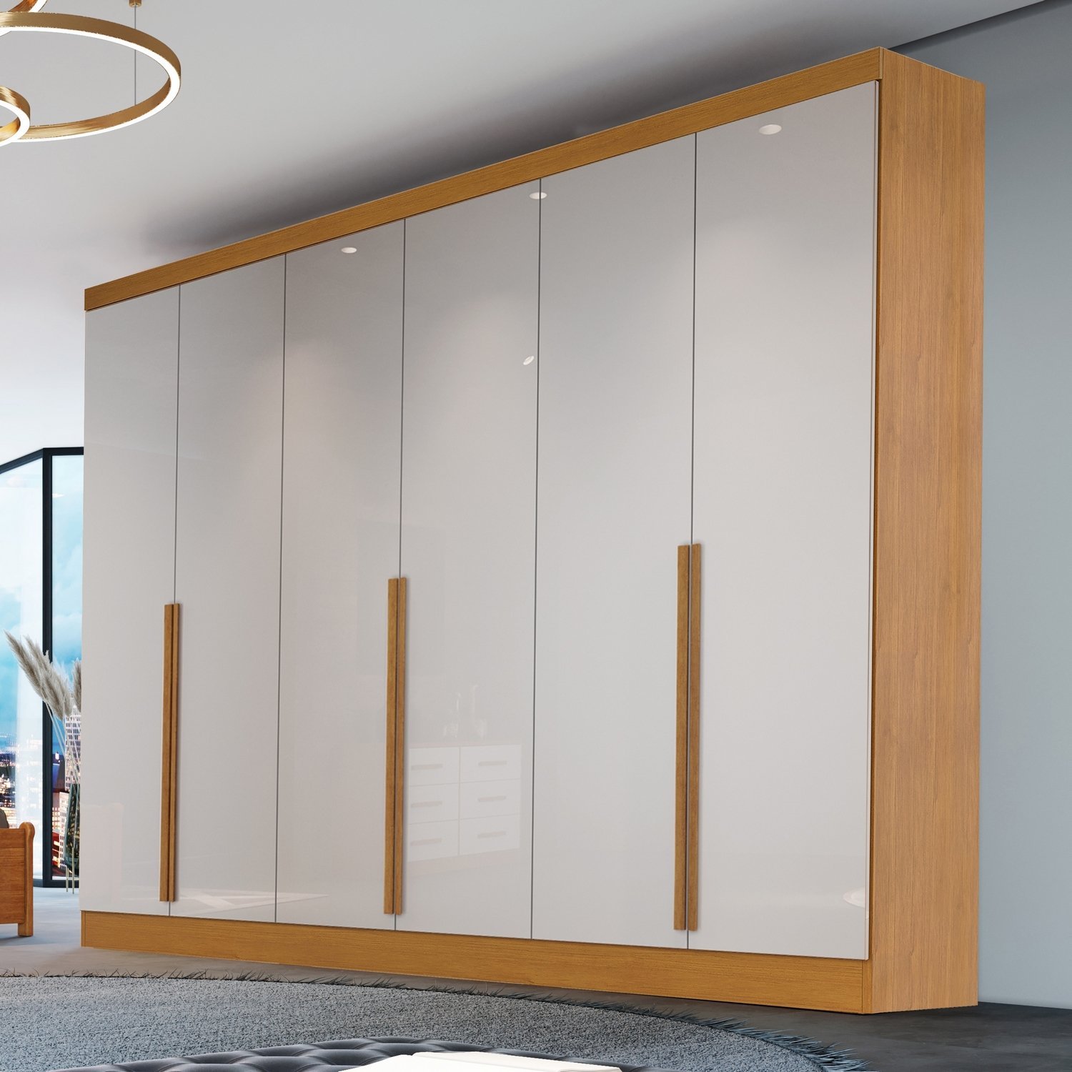 Guarda-Roupa 6 Portas Alvorada 2,70 m Nature/Off White – BIANCHI