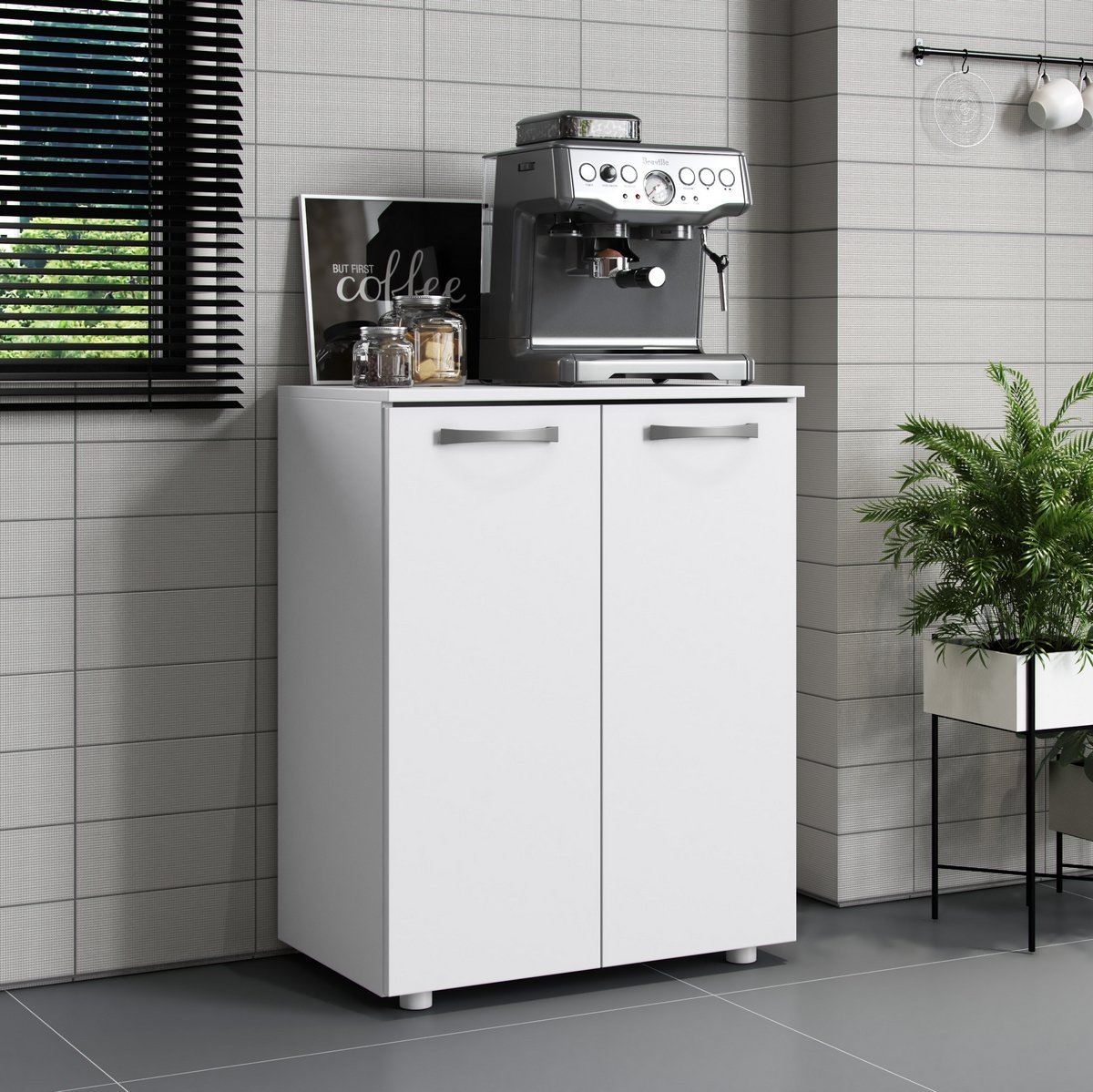 Balcão 2 Portas Denver Branco – ARAMÓVEIS