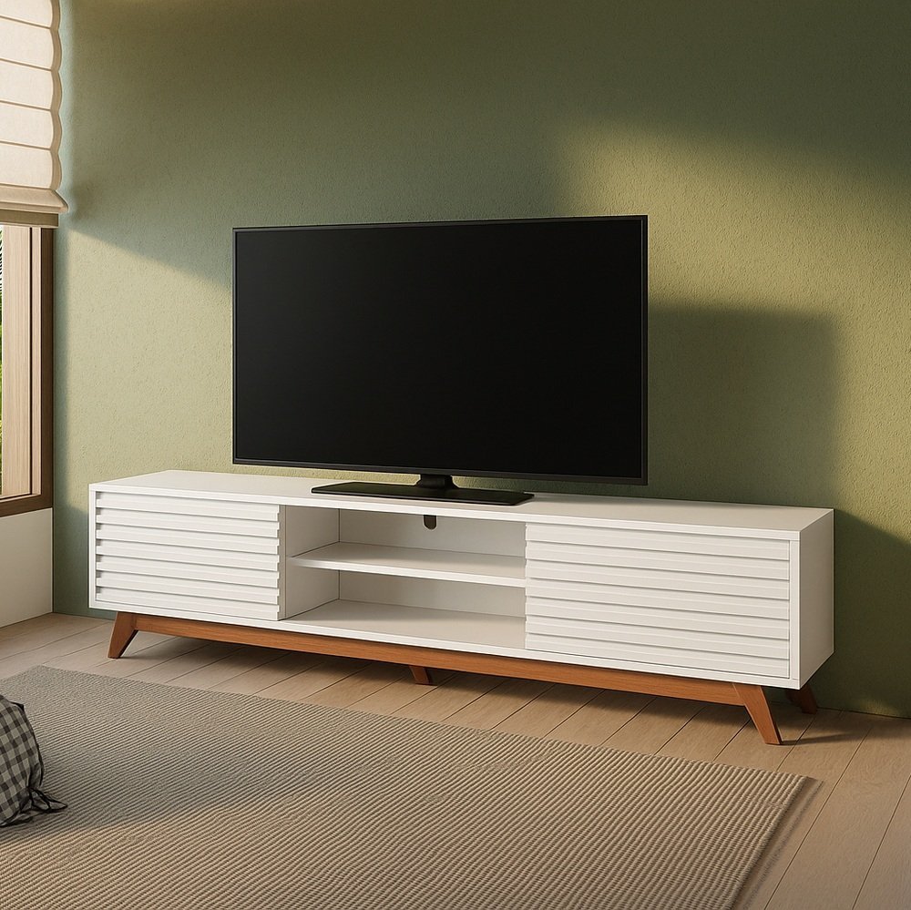 Rack até 60″ R515 Off White/Freijó – DALLA COSTA